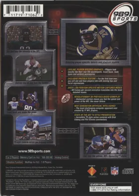 NFL GameDay 2001 box cover back